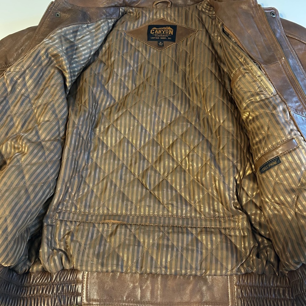 Canyon Outback Brown Leather Jacket Mens XL Western Oversized - Picture 10 of 10